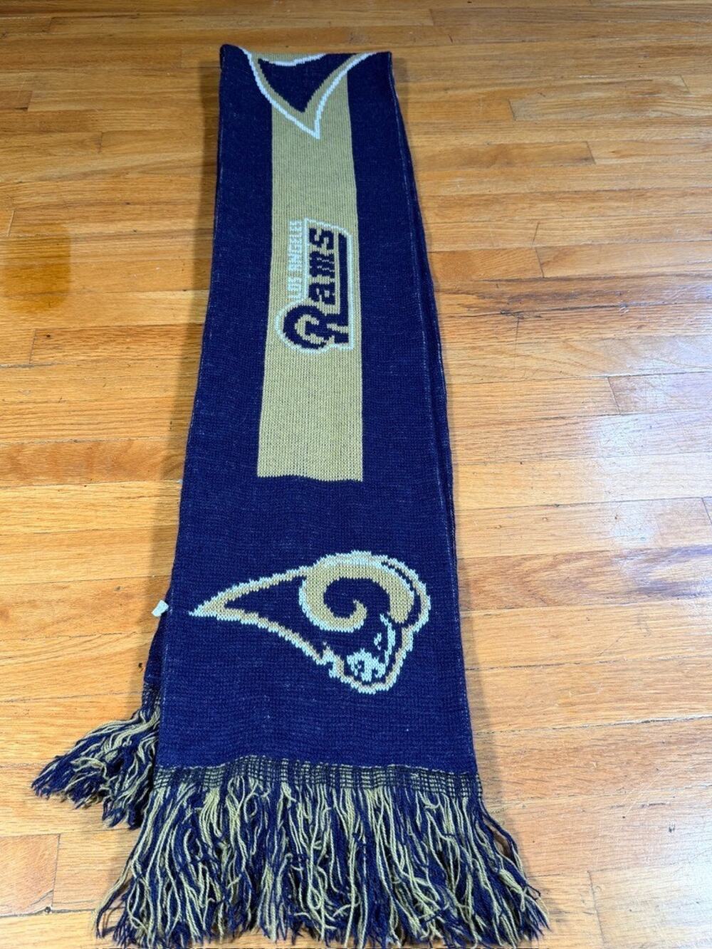 St. Louis Rams NFL Knit Scarf Blue Gold Football Fan Gear Fringe 62”